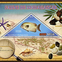 Madagascar 2013 Fauna - Pinstripe Damba Fish perf sheetlet containing one triangular value unmounted mint