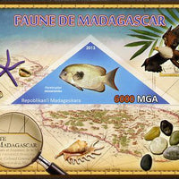 Madagascar 2013 Fauna - Pinstripe Damba Fish imperf sheetlet containing one triangular value unmounted mint