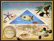 Madagascar 2013 Fauna - Pinstripe Damba Fish imperf sheetlet containing one triangular value unmounted mint