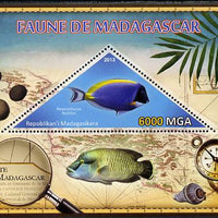 Madagascar 2013 Fauna - Surgeonfish perf sheetlet containing one triangular value unmounted mint
