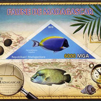 Madagascar 2013 Fauna - Surgeonfish imperf sheetlet containing one triangular value unmounted mint