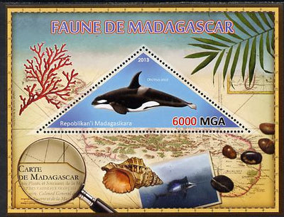 Madagascar 2013 Fauna - Killer Whale perf sheetlet containing one triangular value unmounted mint