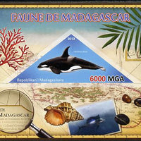 Madagascar 2013 Fauna - Killer Whale imperf sheetlet containing one triangular value unmounted mint