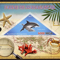 Madagascar 2013 Fauna - Bottlenose Dolphin imperf sheetlet containing one triangular value unmounted mint