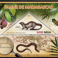Madagascar 2013 Fauna - Egyptian Mongoose perf sheetlet containing one triangular value unmounted mint