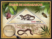 Madagascar 2013 Fauna - Egyptian Mongoose perf sheetlet containing one triangular value unmounted mint
