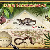 Madagascar 2013 Fauna - Egyptian Mongoose imperf sheetlet containing one triangular value unmounted mint
