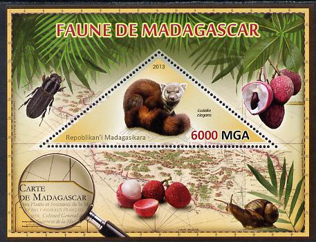 Madagascar 2013 Fauna - Ring-Tailed Mongoose perf sheetlet containing one triangular value unmounted mint