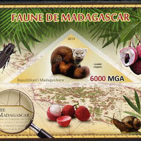 Madagascar 2013 Fauna - Ring-Tailed Mongoose imperf sheetlet containing one triangular value unmounted mint