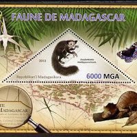 Madagascar 2013 Fauna - Aye-Aye perf sheetlet containing one triangular value unmounted mint