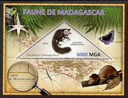 Madagascar 2013 Fauna - Aye-Aye perf sheetlet containing one triangular value unmounted mint