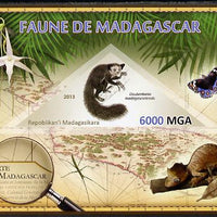 Madagascar 2013 Fauna - Aye-Aye imperf sheetlet containing one triangular value unmounted mint