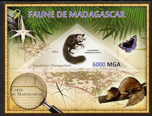 Madagascar 2013 Fauna - Aye-Aye imperf sheetlet containing one triangular value unmounted mint