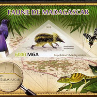 Madagascar 2013 Fauna - Streaked Tenrec imperf sheetlet containing one triangular value unmounted mint