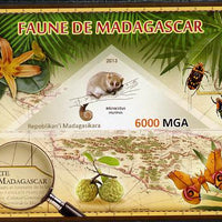 Madagascar 2013 Fauna - Gray Mouse Lemur imperf sheetlet containing one triangular value unmounted mint