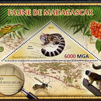 Madagascar 2013 Fauna - Malagasy Civet perf sheetlet containing one triangular value unmounted mint