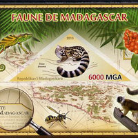 Madagascar 2013 Fauna - Malagasy Civet imperf sheetlet containing one triangular value unmounted mint