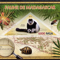 Madagascar 2013 Fauna - Ruffed Lemur imperf sheetlet containing one triangular value unmounted mint