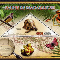Madagascar 2013 Fauna - Angonoka Tortoise perf sheetlet containing one triangular value unmounted mint