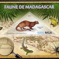 Madagascar 2013 Fauna - Fossa imperf sheetlet containing one triangular value unmounted mint