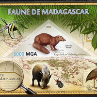Madagascar 2013 Fauna - Salanoia Durrelli imperf sheetlet containing one triangular value unmounted mint