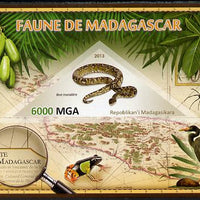 Madagascar 2013 Fauna - Boa Manditra imperf sheetlet containing one triangular value unmounted mint