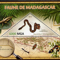 Madagascar 2013 Fauna - Madagascar Tree Boa perf sheetlet containing one triangular value unmounted mint