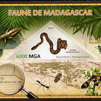 Madagascar 2013 Fauna - Madagascar Tree Boa imperf sheetlet containing one triangular value unmounted mint