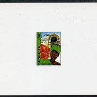 Senegal 2001 Craft Market 50f Flowers Seller imperf deluxe die proof in issued colours on white card as SG 1633