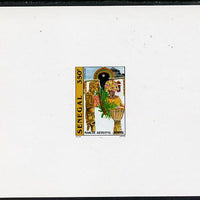 Senegal 2001 Craft Market 350f Carvings & Flower Seller imperf deluxe die proof in issued colours on white card as SG 1636