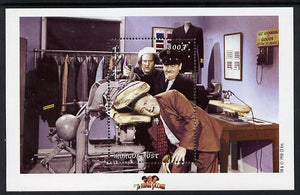 Mongolia 1998 The Three Stooges (Comedy series) perf m/sheet #4 containing 1 value (Head in Trouser Press) unmounted mint, SG MS 2697d