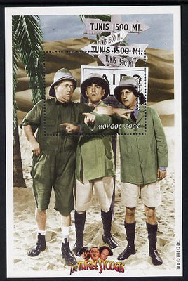 Mongolia 1998 The Three Stooges (Comedy series) perf m/sheet #5 containing 1 value (wearing Pith Helmets) unmounted mint, SG MS 2697e