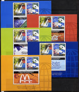 Singapore 2002 Singapore - A Global City 1st series set of 5 m/sheets each containing set of 2 values plus different double stamp-sized labels unmounted mint as SG 1259-60
