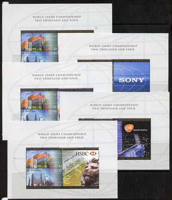 Singapore 2004 Singapore - A Global City 3rd series set of 5 m/sheets each containing set of 2 values plus different double stamp-sized labels unmounted mint as SG 1405-06