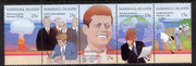 Marshall Islands 1988 25th Anniversary of Assassination of John F Kennedy strip of 5 unmounted mint SG 194-98