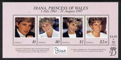 Tonga 1997 Princess Diana Commemoration perf m/sheet unmounted mint SG MS 1421