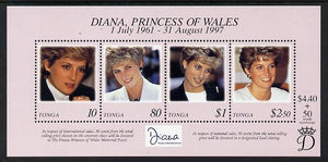 Tonga 1997 Princess Diana Commemoration perf m/sheet unmounted mint SG MS 1421