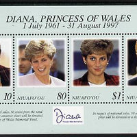 Tonga - Niuafo'ou 1997 Princess Diana Commemoration perf m/sheet unmounted mint SG MS 275
