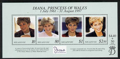 Tonga - Niuafo'ou 1997 Princess Diana Commemoration perf m/sheet unmounted mint SG MS 275