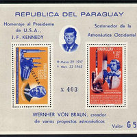 Paraguay 1967 Kennedy & Space Anniversary perf m/sheet overprinted MUESTRA unmounted mint