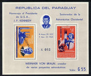 Paraguay 1967 Kennedy & Space Anniversary perf m/sheet overprinted MUESTRA unmounted mint
