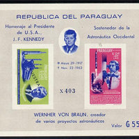Paraguay 1967 Kennedy & Space Anniversary imperf m/sheet overprinted MUESTRA unmounted mint