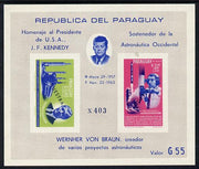 Paraguay 1967 Kennedy & Space Anniversary imperf m/sheet overprinted MUESTRA unmounted mint