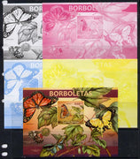 Guinea - Bissau 2013 Butterflies #03 m/sheet - the set of 5 imperf progressive proofs comprising the 4 individual colours plus all 4-colour composite, unmounted mint