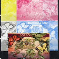 Guinea - Bissau 2013 Butterflies #05 m/sheet - the set of 5 imperf progressive proofs comprising the 4 individual colours plus all 4-colour composite, unmounted mint