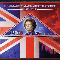 Ivory Coast 2013 Tribute to Margaret Thatcher perf s/sheet containing triangular value unmounted mint