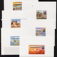 Malagasy Republic 1976 75th Anniversay of Zeppelin set of 6 imperf deluxe sheets in issued colours on thin card, as SG 346-51