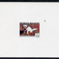 Malagasy Republic 1974 Dogs 50f imperf deluxe sheet in issued colours on thin card, as SG 289