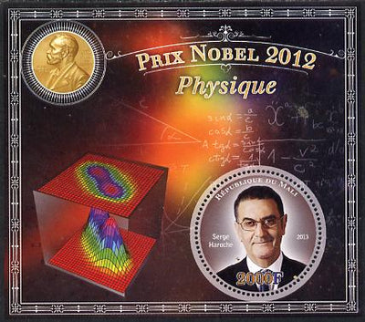 Mali 2013 Nobel Prize Winners for 2012 - Serge Haroche (Physics) perf s/sheet containing circular value unmounted mint