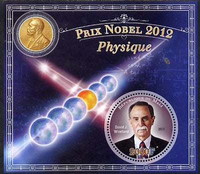 Mali 2013 Nobel Prize Winners for 2012 - David J Wineland (Physics) perf s/sheet containing circular value unmounted mint